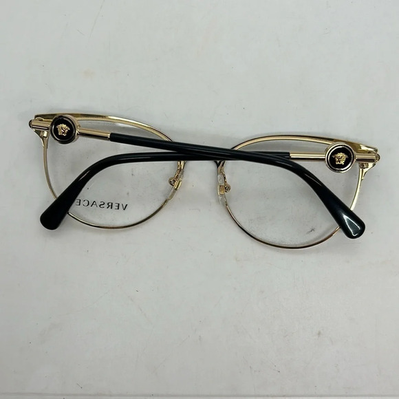 VERSACE VE1271 Eyeglasses Frames Case RXable 1443 Black/Gold NWT - Picture 8 of 10